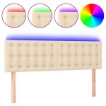 Vidaxl tête de lit à led crème 144x5x78 / 88 cm tissu Vidaxl tête de lit à led crème 144x5x78 / 88 cm tissu