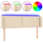 Vidaxl t�te de lit � led cr�me 147x16x78 / 88 cm tissu