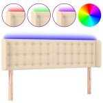 Vidaxl tête de lit à led crème 147x16x78 / 88 cm tissu Vidaxl tête de lit à led crème 147x16x78 / 88 cm tissu