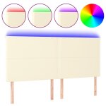 Vidaxl tête de lit à led crème 180x5x118 / 128 cm similicuir Vidaxl tête de lit à led crème 180x5x118 / 128 cm similicuir