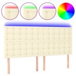 Vidaxl t�te de lit � led cr�me 180x5x118 / 128 cm similicuir