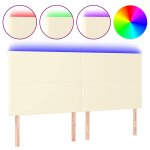 Vidaxl t�te de lit � led cr�me 180x5x118 / 128 cm similicuir