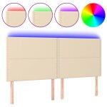 Vidaxl tte de lit  led crme 180x5x118 / 128 cm tissu