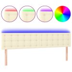 Vidaxl t�te de lit � led cr�me 180x5x78 / 88 cm similicuir