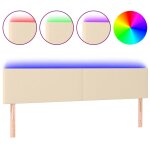 Vidaxl t�te de lit � led cr�me 180x5x78 / 88 cm tissu