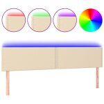 Vidaxl t�te de lit � led cr�me 180x5x78 / 88 cm tissu