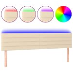 Vidaxl tte de lit  led crme 180x5x78 / 88 cm tissu