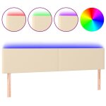 Vidaxl t�te de lit � led cr�me 180x5x78 / 88 cm tissu