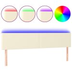 Vidaxl t�te de lit � led cr�me 200x5x78 / 88 cm similicuir
