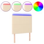 Vidaxl tte de lit  led crme 80x5x118 / 128 cm tissu