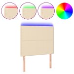 Vidaxl t�te de lit � led cr�me 90x5x118 / 128 cm tissu