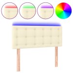 Vidaxl t�te de lit � led cr�me 90x5x78 / 88 cm similicuir
