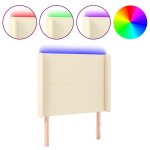 Vidaxl t�te de lit � led cr�me 93x16x118 / 128 cm similicuir