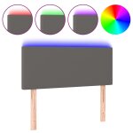 Vidaxl t�te de lit � led gris 100x5x78 / 88 cm similicuir