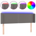Vidaxl t�te de lit � led gris 147x16x78 / 88 cm similicuir
