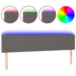 Vidaxl tte de lit  led gris 180x5x78 / 88 cm similicuir
