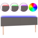 Vidaxl t�te de lit � led gris 200x5x78 / 88 cm similicuir