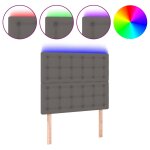 Vidaxl tte de lit  led gris 80x5x118 / 128 cm similicuir
