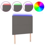 Vidaxl t�te de lit � led gris 90x5x118 / 128 cm similicuir