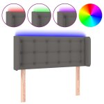 Vidaxl tte de lit  led gris 93x16x78 / 88 cm similicuir
