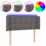 Vidaxl t�te de lit � led gris 93x16x78 / 88 cm similicuir