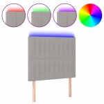 Vidaxl t�te de lit � led gris clair 100x5x118 / 128 cm tissu