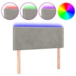 Vidaxl t�te de lit � led gris clair 100x5x78 / 88 cm velours