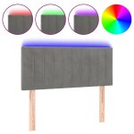 Vidaxl t�te de lit � led gris clair 100x5x78 / 88 cm velours
