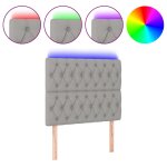 Vidaxl tte de lit  led gris clair 100x7x118 / 128 cm tissu