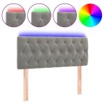 Vidaxl t�te de lit � led gris clair 100x7x78 / 88 cm velours