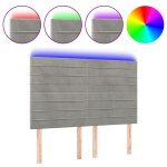 Vidaxl tte de lit  led gris clair 144x5x118 / 128 cm velours