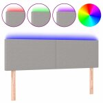Vidaxl t�te de lit � led gris clair 144x5x78 / 88 cm tissu
