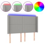 Vidaxl tte de lit  led gris clair 147x16x118 / 128 cm tissu