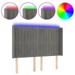 Vidaxl tête de lit à led gris clair 147x16x118 / 128 cm velours Vidaxl tête de lit à led gris clair 147x16x118 / 128 cm velours