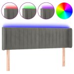 Vidaxl tête de lit à led gris clair 147x16x78 / 88 cm velours Vidaxl tête de lit à led gris clair 147x16x78 / 88 cm velours