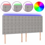 Vidaxl t�te de lit � led gris clair 160x5x118 / 128 cm tissu
