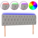 Vidaxl t�te de lit � led gris clair 160x7x78 / 88 cm tissu