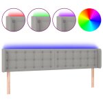 Vidaxl t�te de lit � led gris clair 163x16x78 / 88 cm tissu