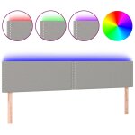 Vidaxl tte de lit  led gris clair 180x5x78 / 88 cm tissu