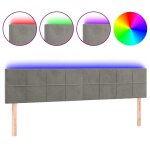 Vidaxl t�te de lit � led gris clair 180x5x78 / 88 cm velours