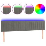 Vidaxl t�te de lit � led gris clair 180x5x78 / 88 cm velours