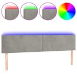 Vidaxl t�te de lit � led gris clair 180x5x78 / 88 cm velours