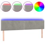 Vidaxl tte de lit  led gris clair 180x5x78 / 88 cm velours
