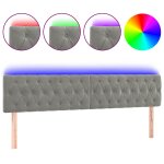 Vidaxl t�te de lit � led gris clair 180x7x78 / 88 cm velours