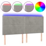 Vidaxl tête de lit à led gris clair 200x5x118 / 128 cm velours Vidaxl tête de lit à led gris clair 200x5x118 / 128 cm velours
