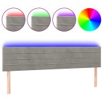 Vidaxl tte de lit  led gris clair 200x5x78 / 88 cm velours