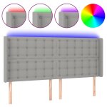Vidaxl tête de lit à led gris clair 203x16x118 / 128 cm tissu Vidaxl tête de lit à led gris clair 203x16x118 / 128 cm tissu