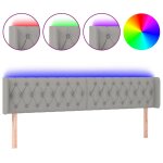 Vidaxl tête de lit à led gris clair 203x16x78 / 88 cm tissu Vidaxl tête de lit à led gris clair 203x16x78 / 88 cm tissu