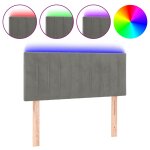 Vidaxl t�te de lit � led gris clair 80x5x78 / 88 cm velours