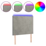 Vidaxl t�te de lit � led gris clair 90x5x118 / 128 cm velours